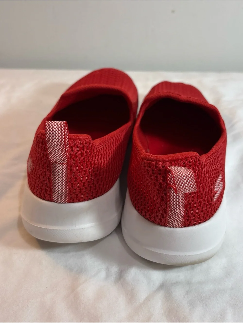 Skechers Red Slip-On Mesh Walking Shoes 8/21